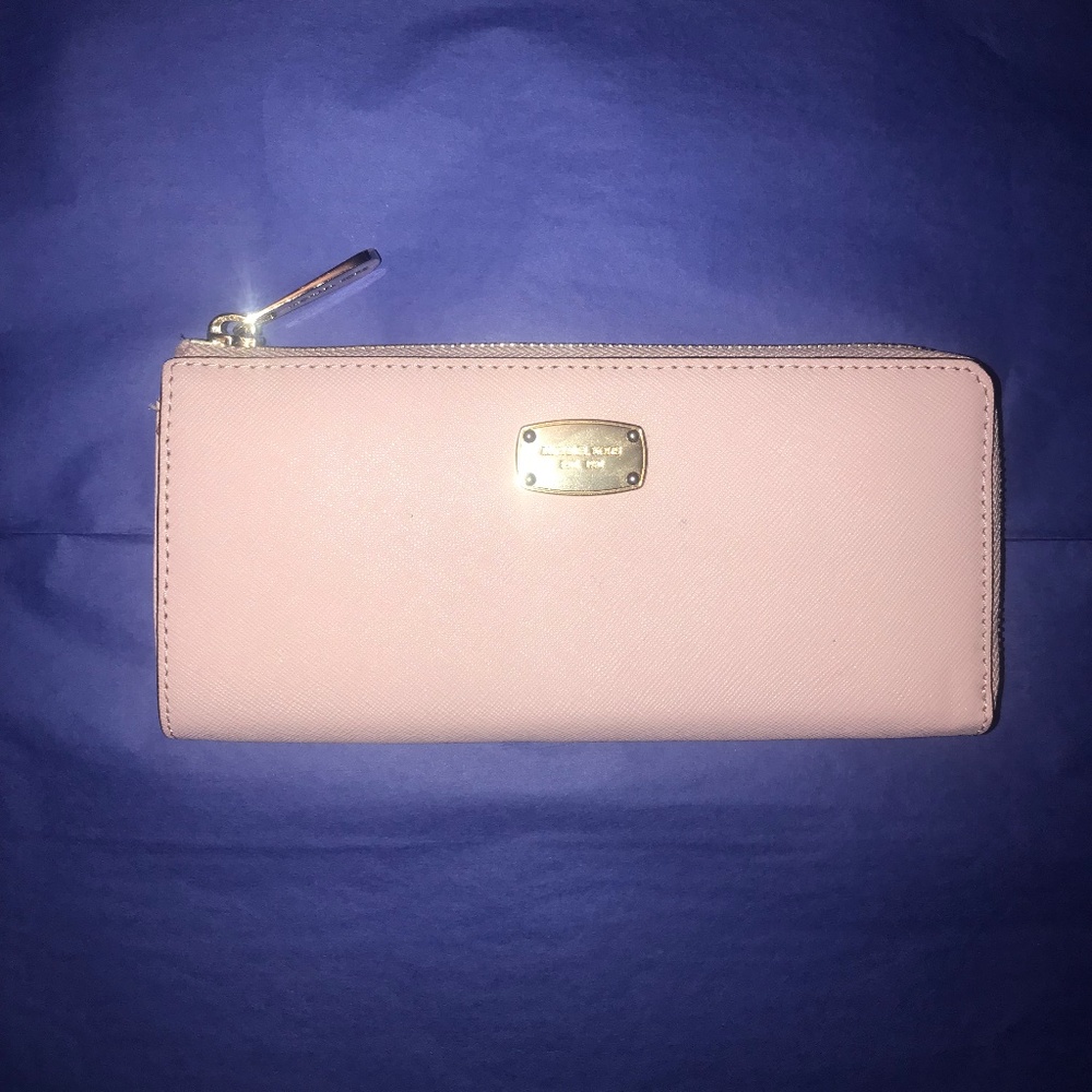 Michael Kors Pink Zip Around Wallet Clutch